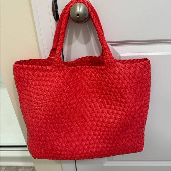Vera Bradley Handbags - Vera Bradley Small Hathaway Vibrant Red Woven Tote. EUC. NO TAGS
